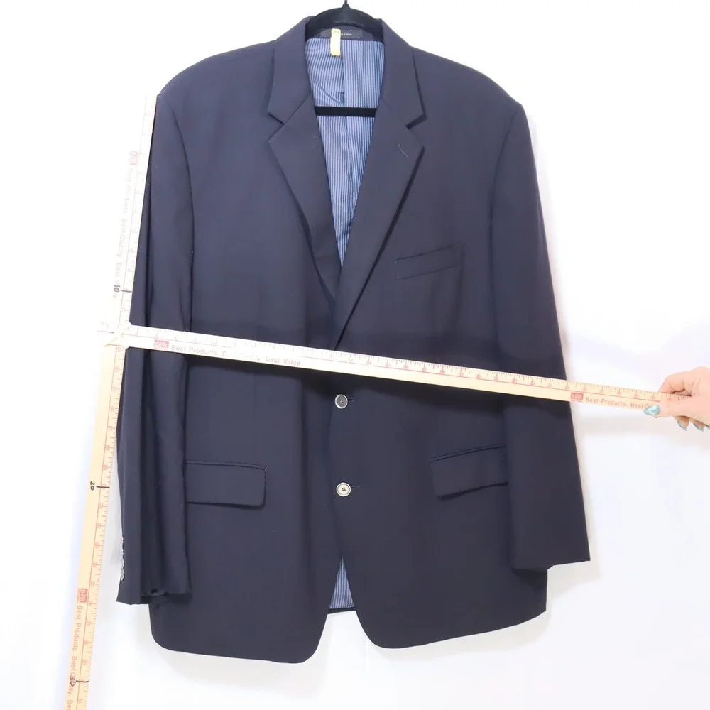 Calvin Klein Blazer 48R Navy Men Wool Two Button Sport Coat